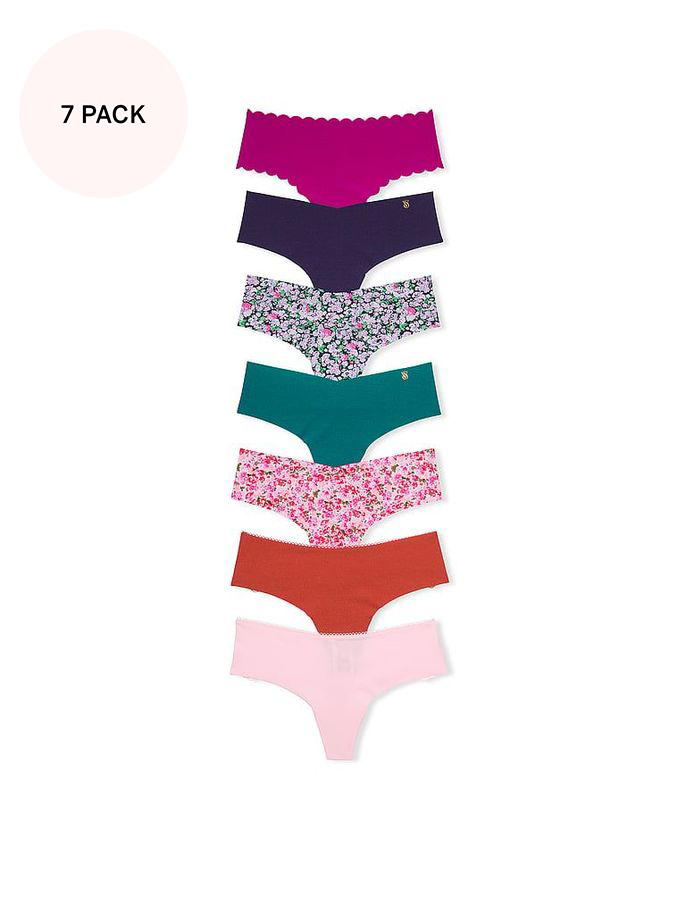 Navy/Purple/Blue/Pink/Green Thong 7 Pack Knickers (N26127) | €40
