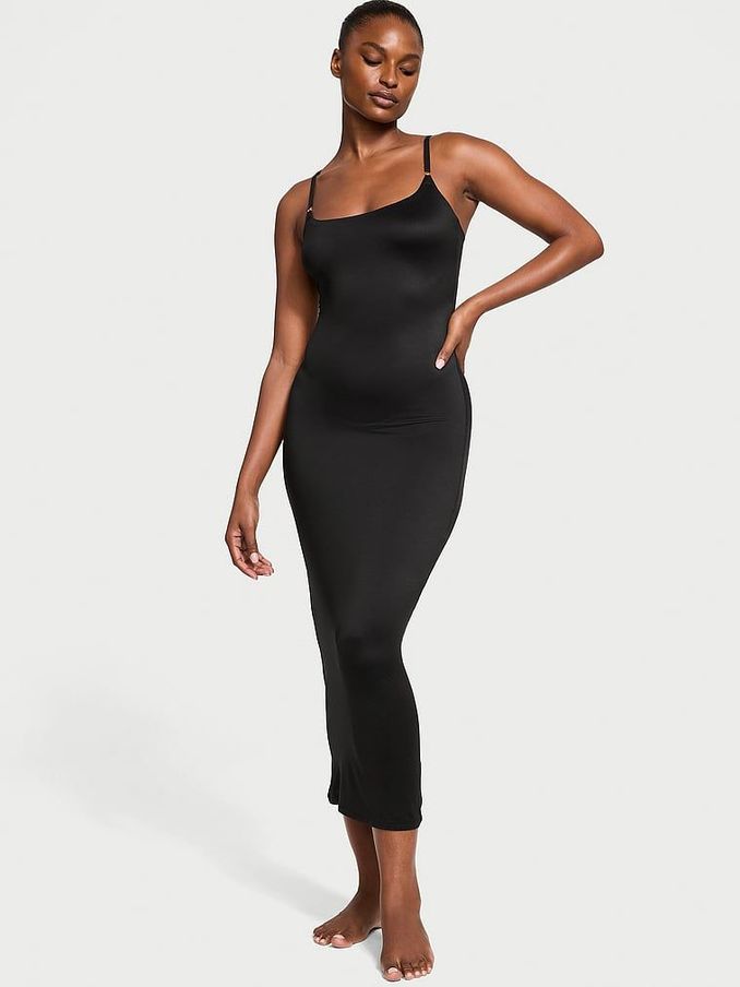 Black Maxi Feathersoft Essentials Slip Dress (N26141) | €68