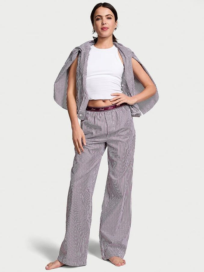 Purple Rose Stripe Cotton Logo Pyjama Bottom (N26173) | €34