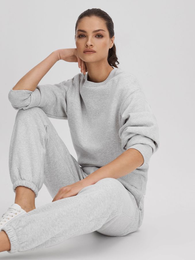 7 Days Active Fitted Cotton Joggers in Heather Grey (N26673) | $68
