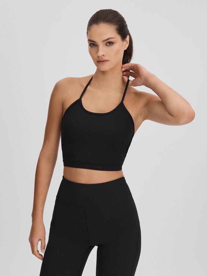 7 Days Active Halter Neck Cropped Top in Black (N26687) | US$46