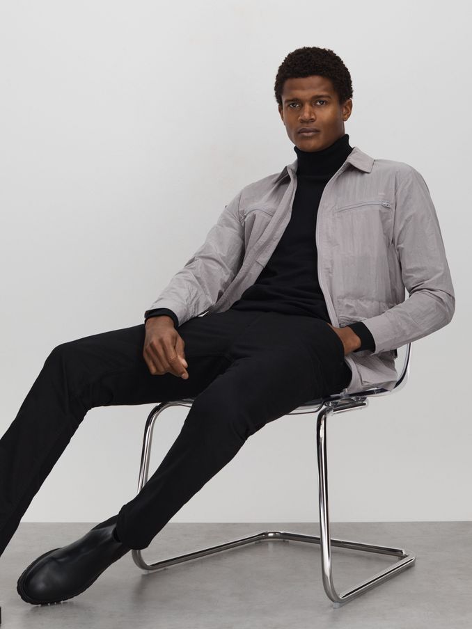 Rains Lightweight Crinkled Jacket in Flint Grey (N27034) | AED304