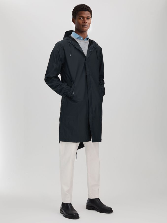 Rains Unisex Fishtail Parka in Navy (N27036) | HK$1,010