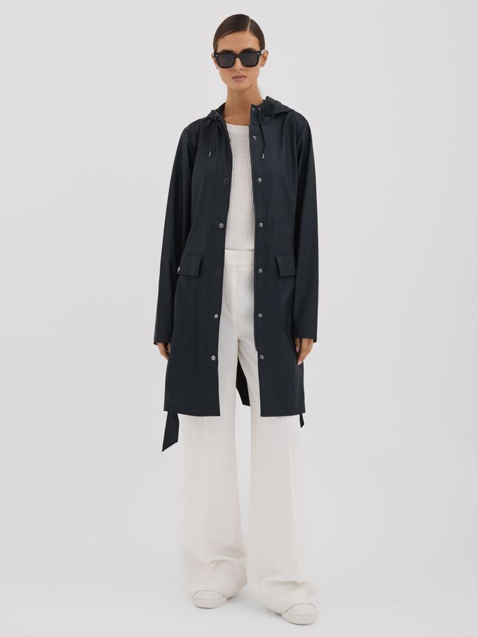 Rains Navy Belted Raincoat in Navy (N27098) | €107
