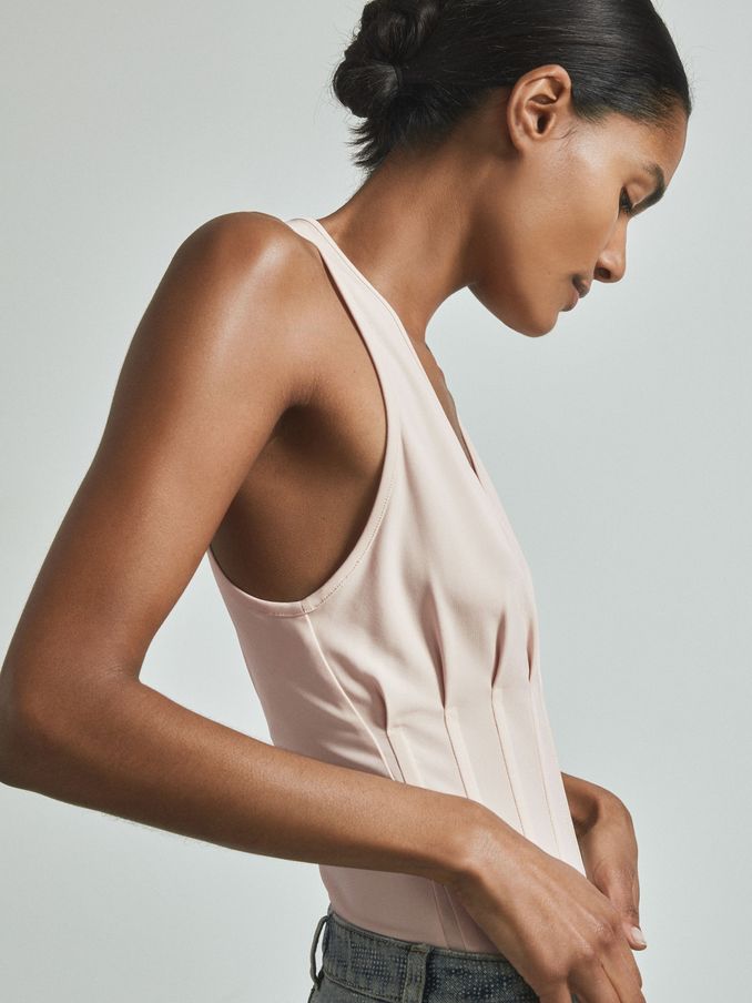 Atelier Corset Detail Vest in Nude (N27285) | €69