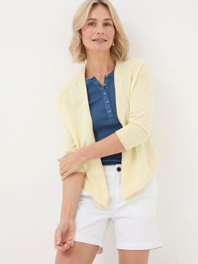 Yellow Tie Front Cardigan (N28962) | €36