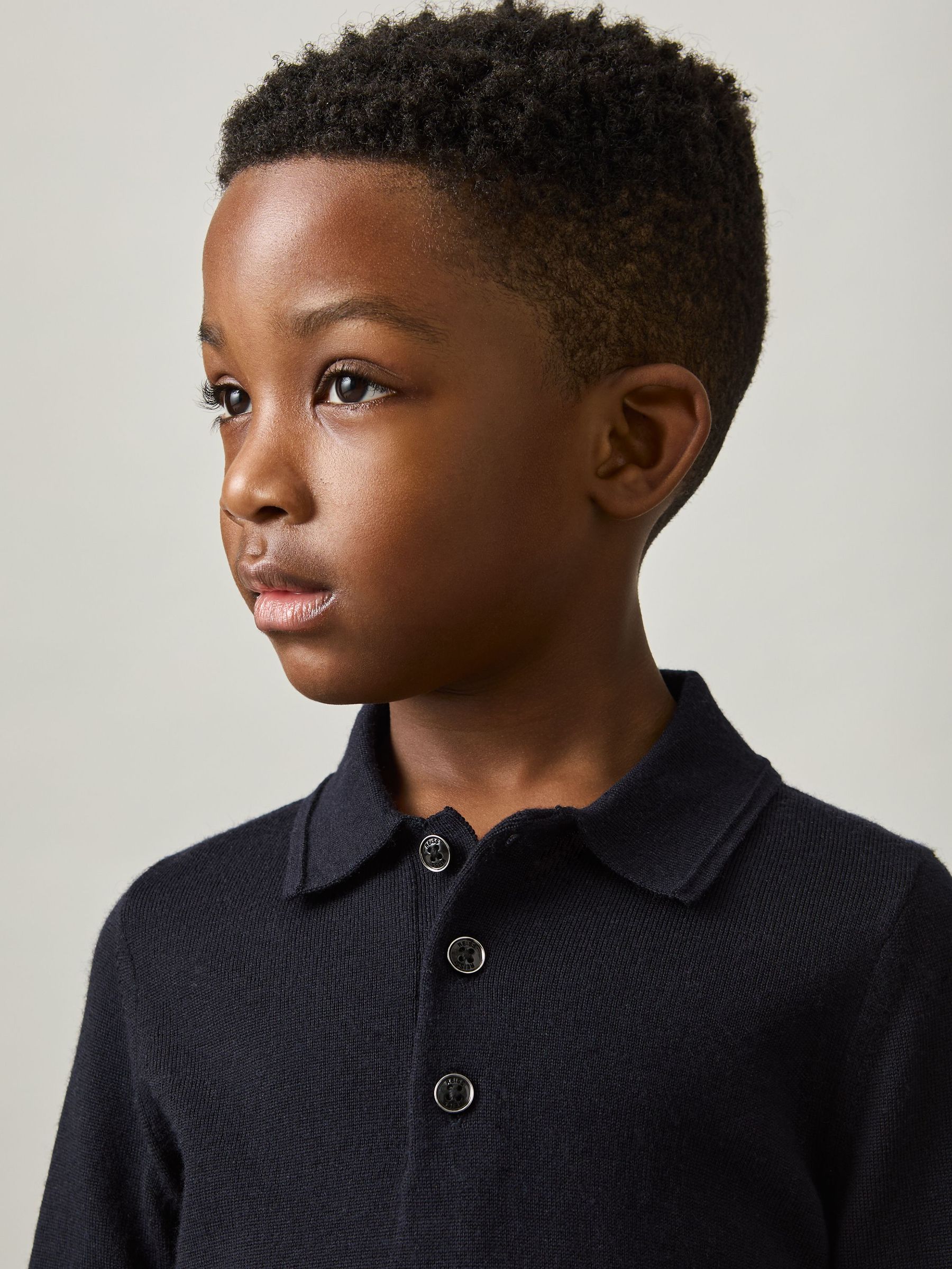 9-14 yrs Merino Wool Polo Shirt in Navy (N 32124) | 55 €