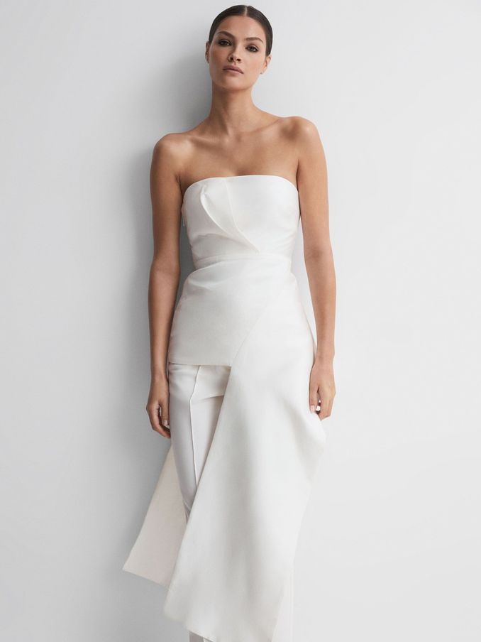 Acler Strapless Panel Top in Ivory (N32586) | 955 SAR