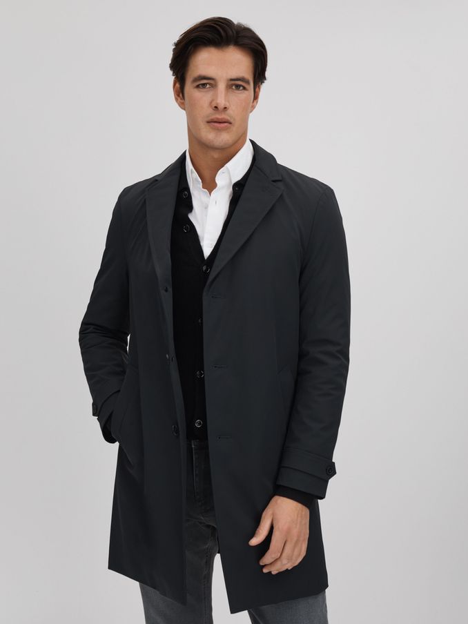 Single Breasted Mid Length Coat in Navy (N32608) | €211