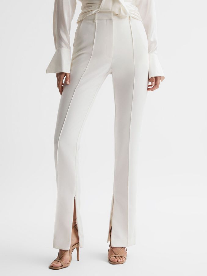 Acler Tailored Split Hem Trousers in Ivory (N32612) | €252