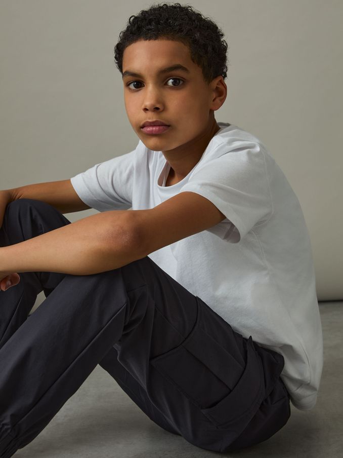 9-14 yrs Technical Drawstring Cuffed Cargo Trousers in Navy (N33385) | €50