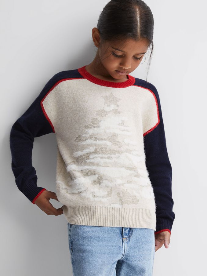 Casual Knitted Festive Jumper in Blue (N33399) | €20