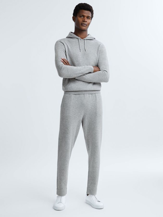 Atelier Cashmere Blend Joggers in Soft Grey Melange (N34986) | €117