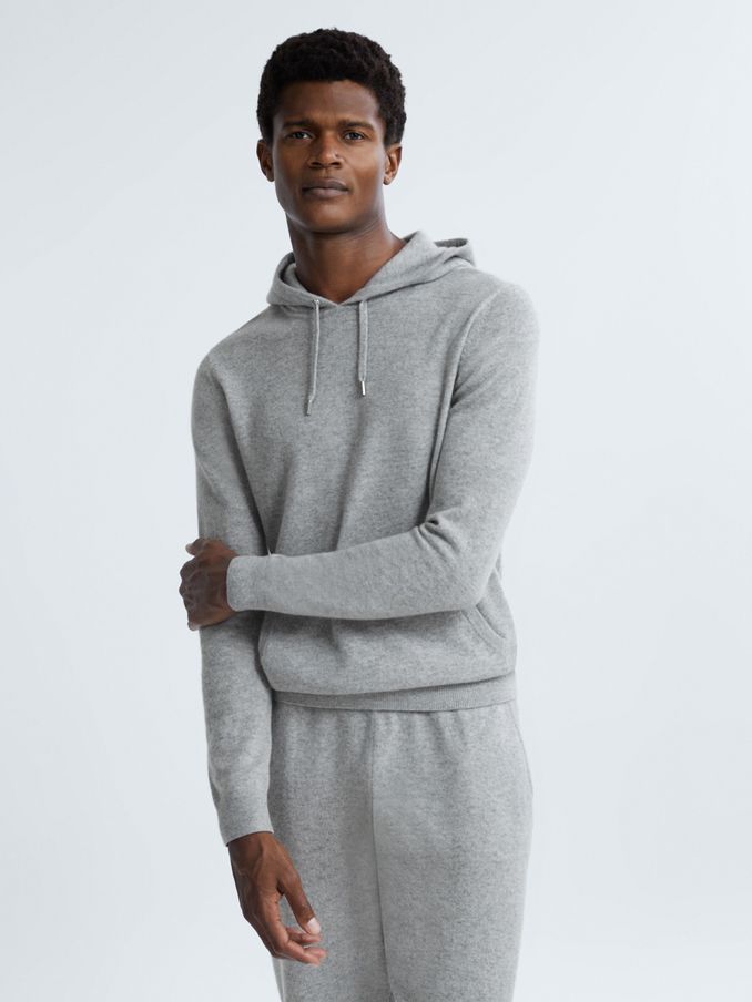 Atelier Cashmere Hoodie in Soft Grey Melange (N34987) | US$270