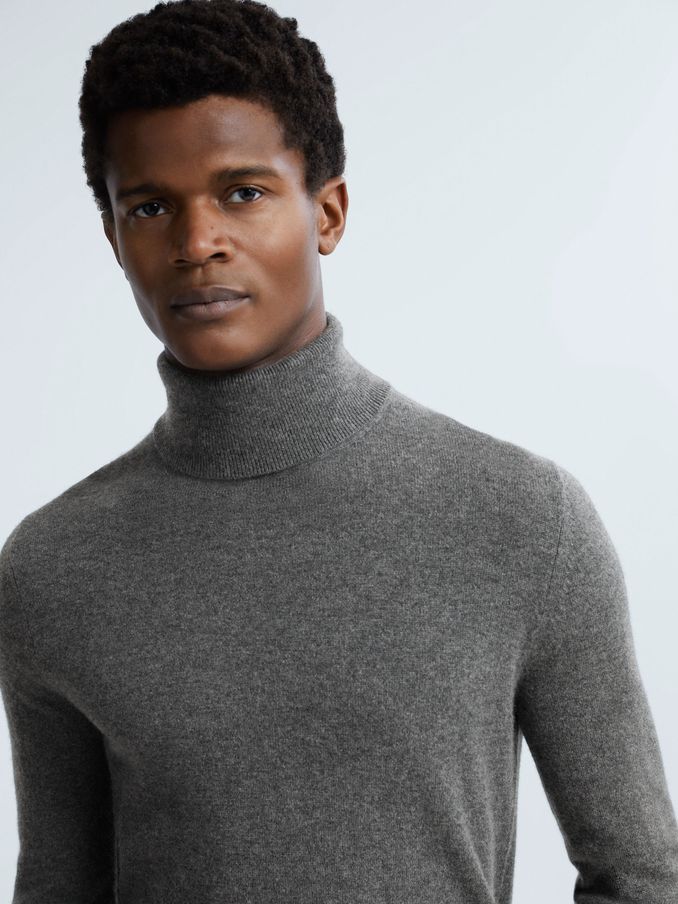 Atelier Cashmere Roll Neck Jumper in Charcoal Melange (N34996) | €201
