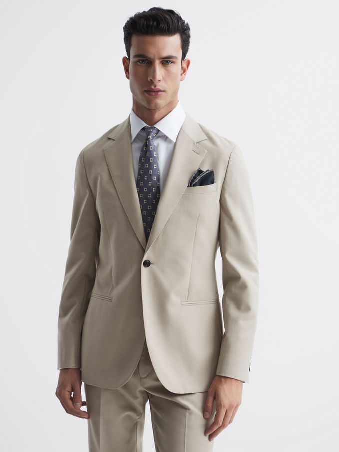 Fine Stone Modern Fit Single Breasted Wool Blazer (N40580) | US$152