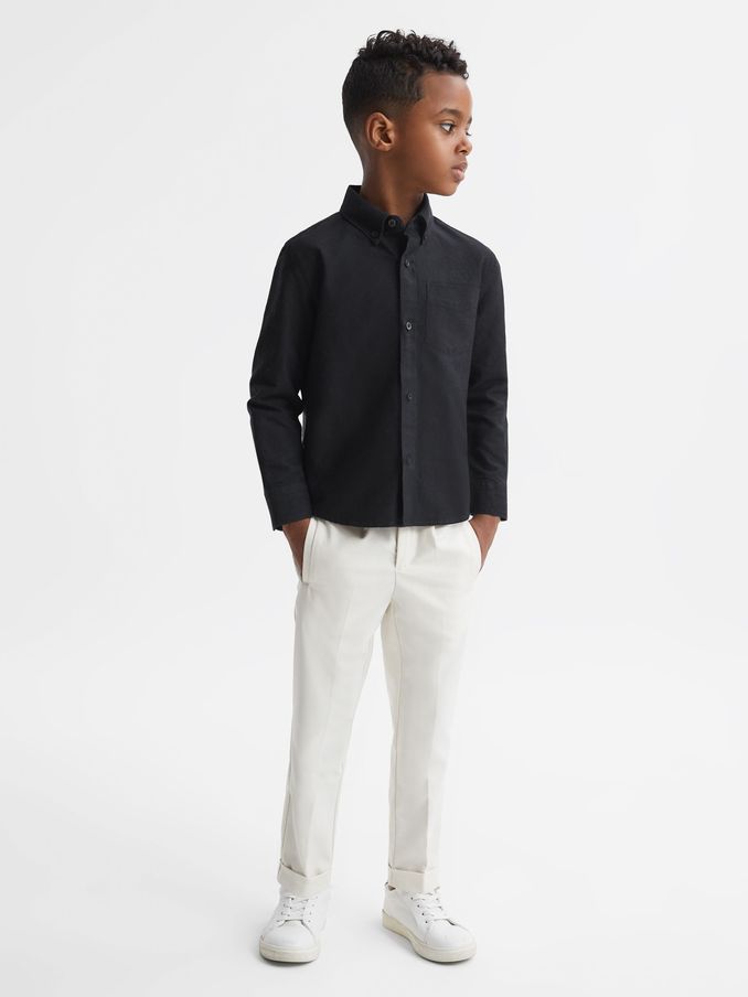 3-9 yrs Button Down Oxford Shirt in Black (N40582) | US$45