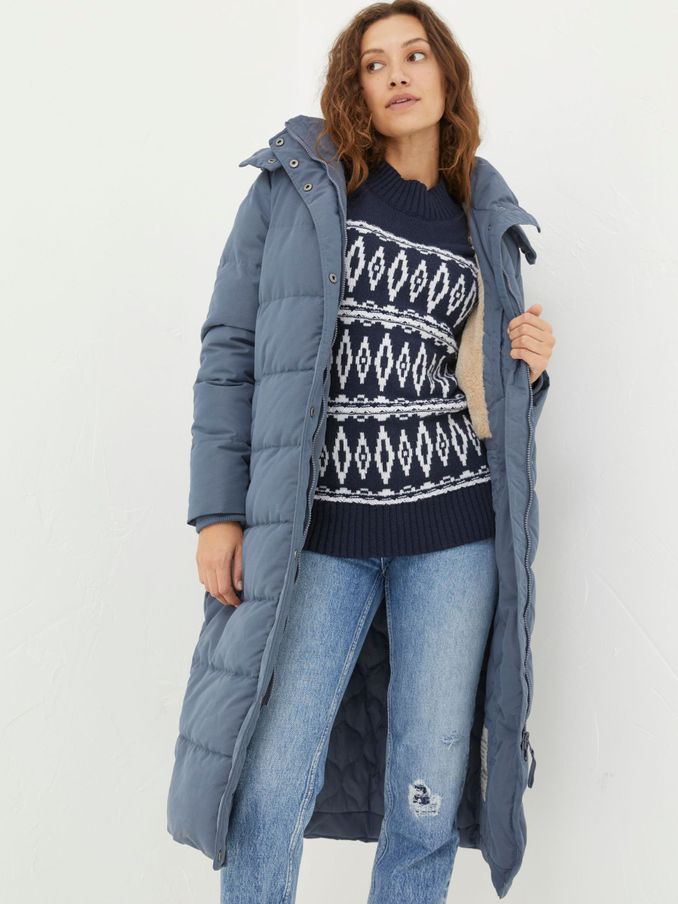 Blue Harley Long Puffer Coat (N44534) | €193
