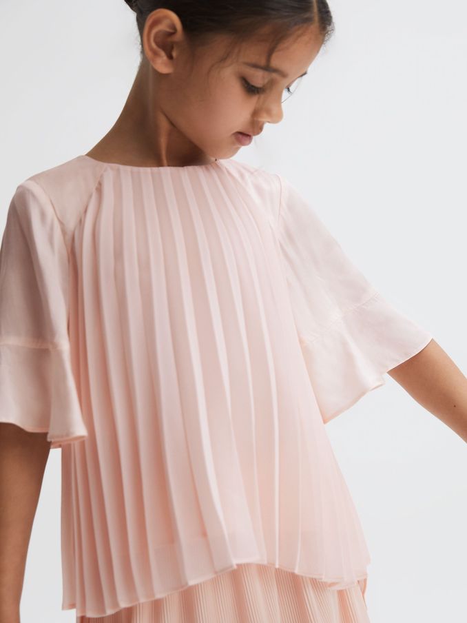 Pleated Flare Sleeve Top in Pink (N44721) | €21