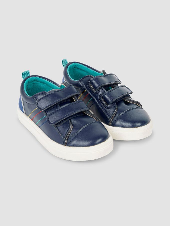 Navy Blue Leather Trainers (N49412) | $56