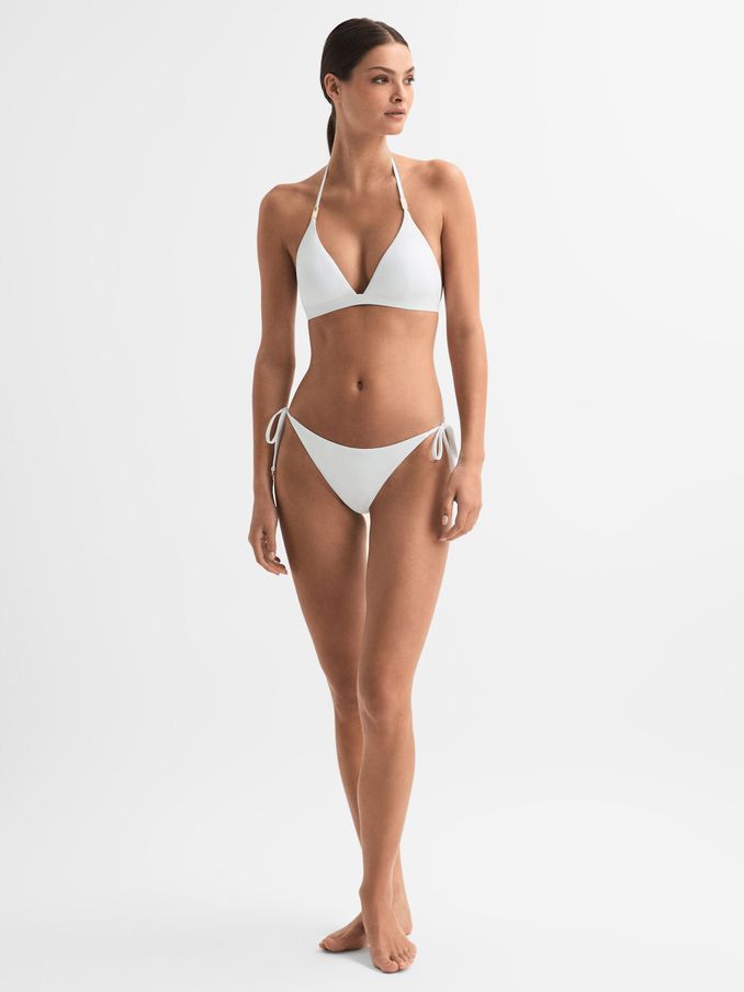 Side Tie Bikini Bottoms in White (N51668) | US$43