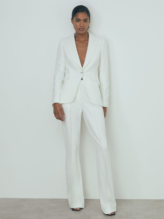 Atelier Slim Flared Suit Trousers in Ivory (N53948) | $399