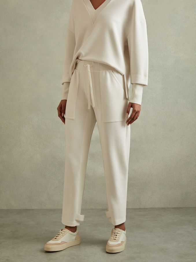 Tapered Drawstring Joggers in Cream (N58639) | US$110