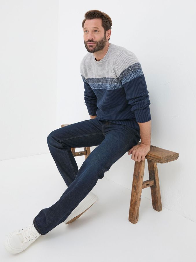 Dark Vintage Blue Straight Fit Jeans (N68895) | $92
