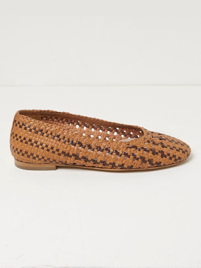 Felicity Brown Woven Ballerina Shoes (N68901) | €50
