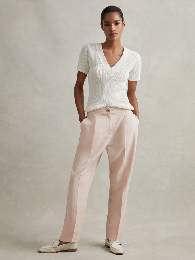 Tapered Suit Trousers with TENCEL™ Fibers in Pink (N69357) | €67