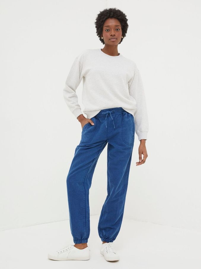 Lyme Blue Linen Blend Joggers (N71165) | €39