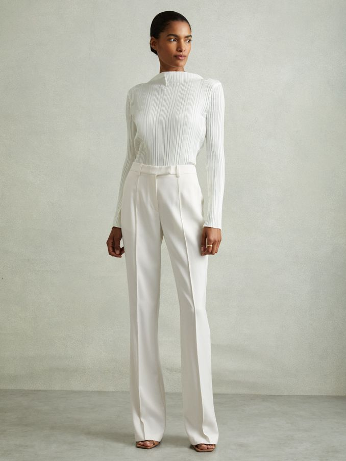 Wide-Leg Tailored Trousers in Cream (N71518) | €240