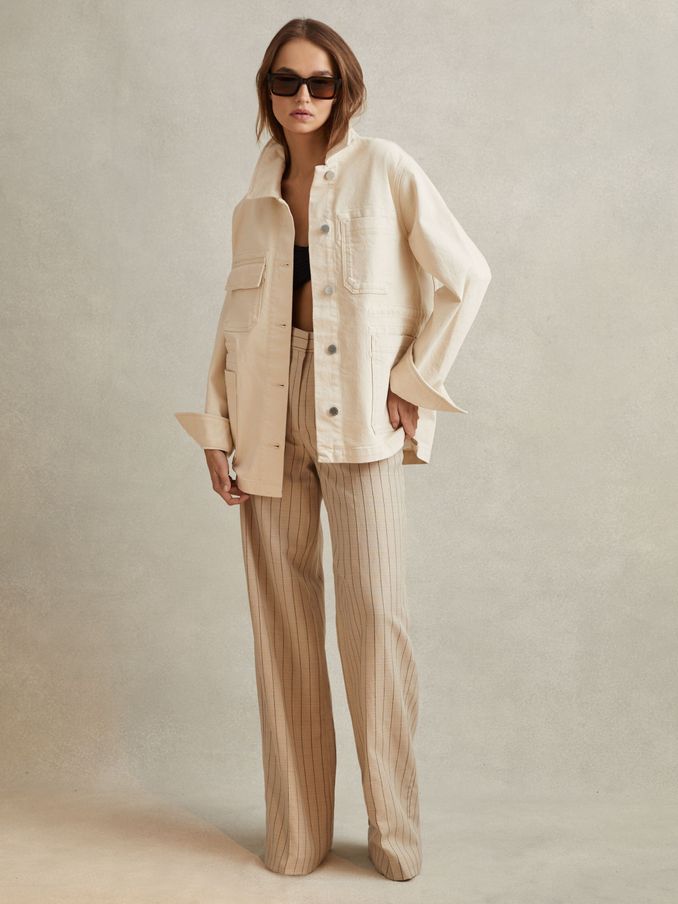 Denim Overshirt in Cream (N72496) | US$114