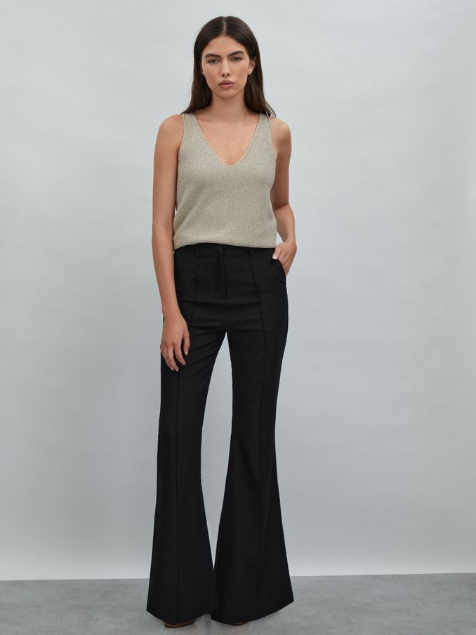 Acler High Rise Flared Trousers in Black (N72542) | $326