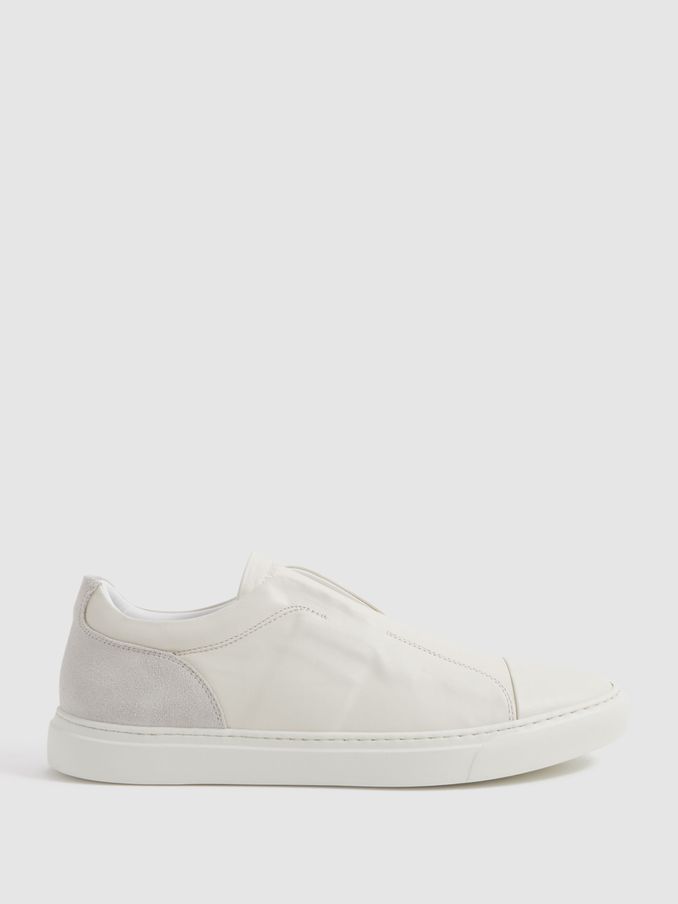 Harrys London Suede Slip On Trainers in Grey/White (N73095) | €198