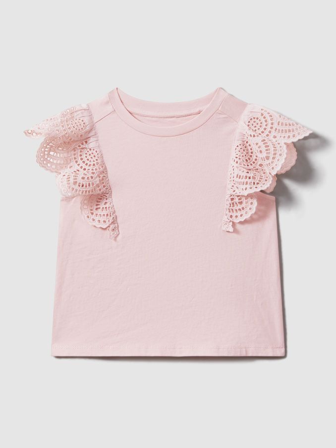 13-14 yrs Cotton Broderie Top in Pink (N74040) | US$32