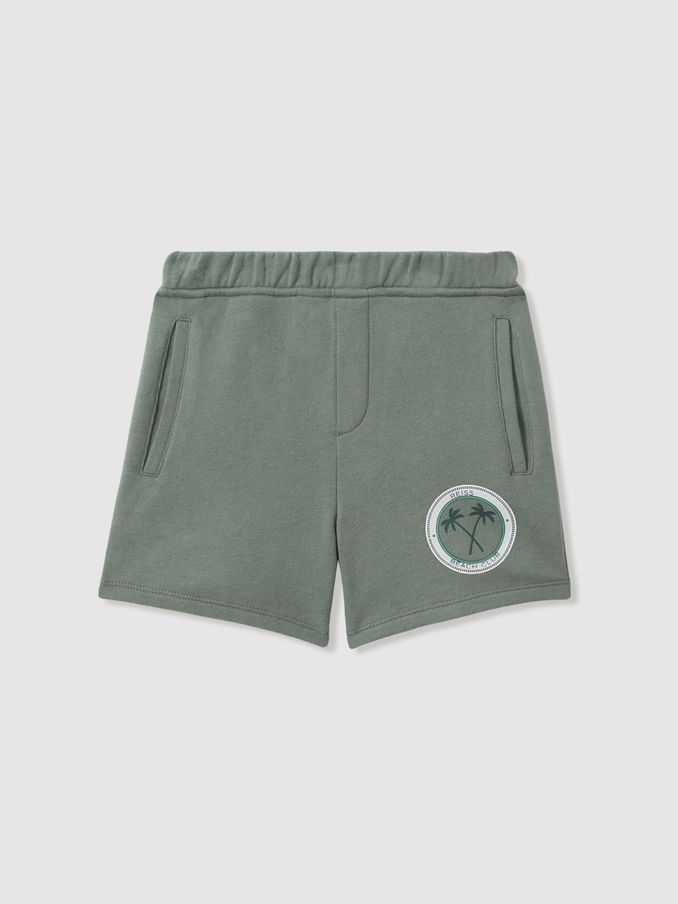 13-14 yrs Cotton Motif Sweat Shorts in Dark Sage (N74205) | €27