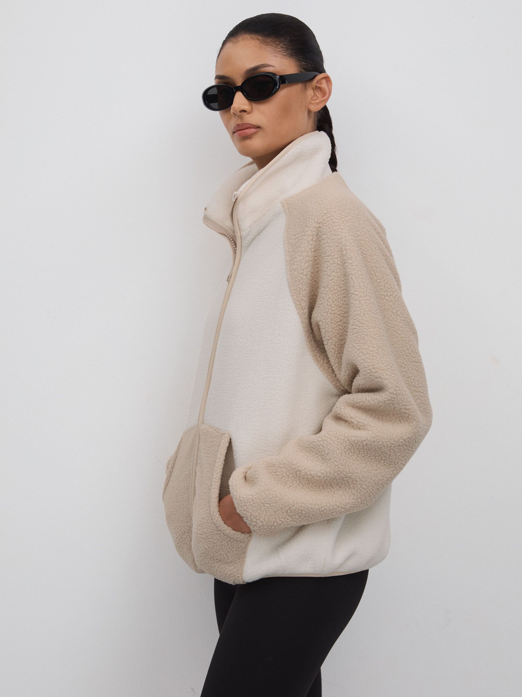 The Upside Fleece Funnel Neck Jumper in Natural (N74262) | CHF 98