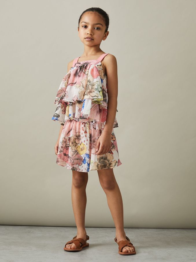 4-9 yrs Floral Print Skort Co-Ord in Pink Print (N74319) | €20