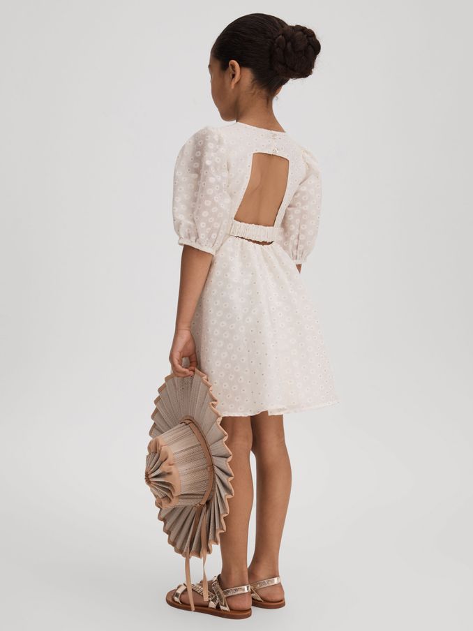 4-9 yrs Metallic Polka Dot Dress in Ivory (N74345) | US$64