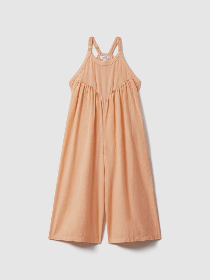 13-14 yrs Cotton Linen Jumpsuit in Peach (N74365) | €57