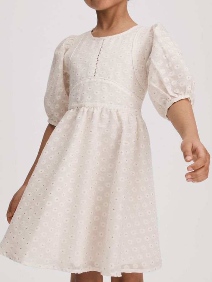 9-13 yrs Metallic Polka Dot Dress in Ivory (N74391) | CHF 66
