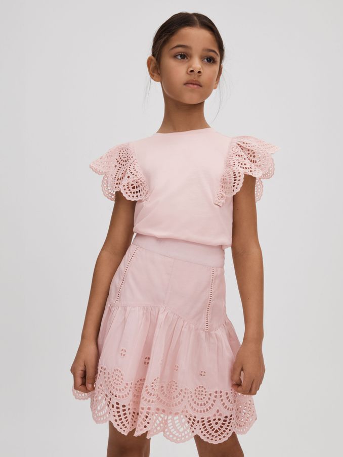 Jupe senior brodée rose (N74438) | 28 €