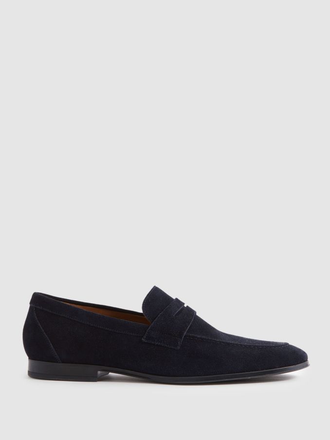 Suede Slip On Loafers in Navy (N74785) | €97