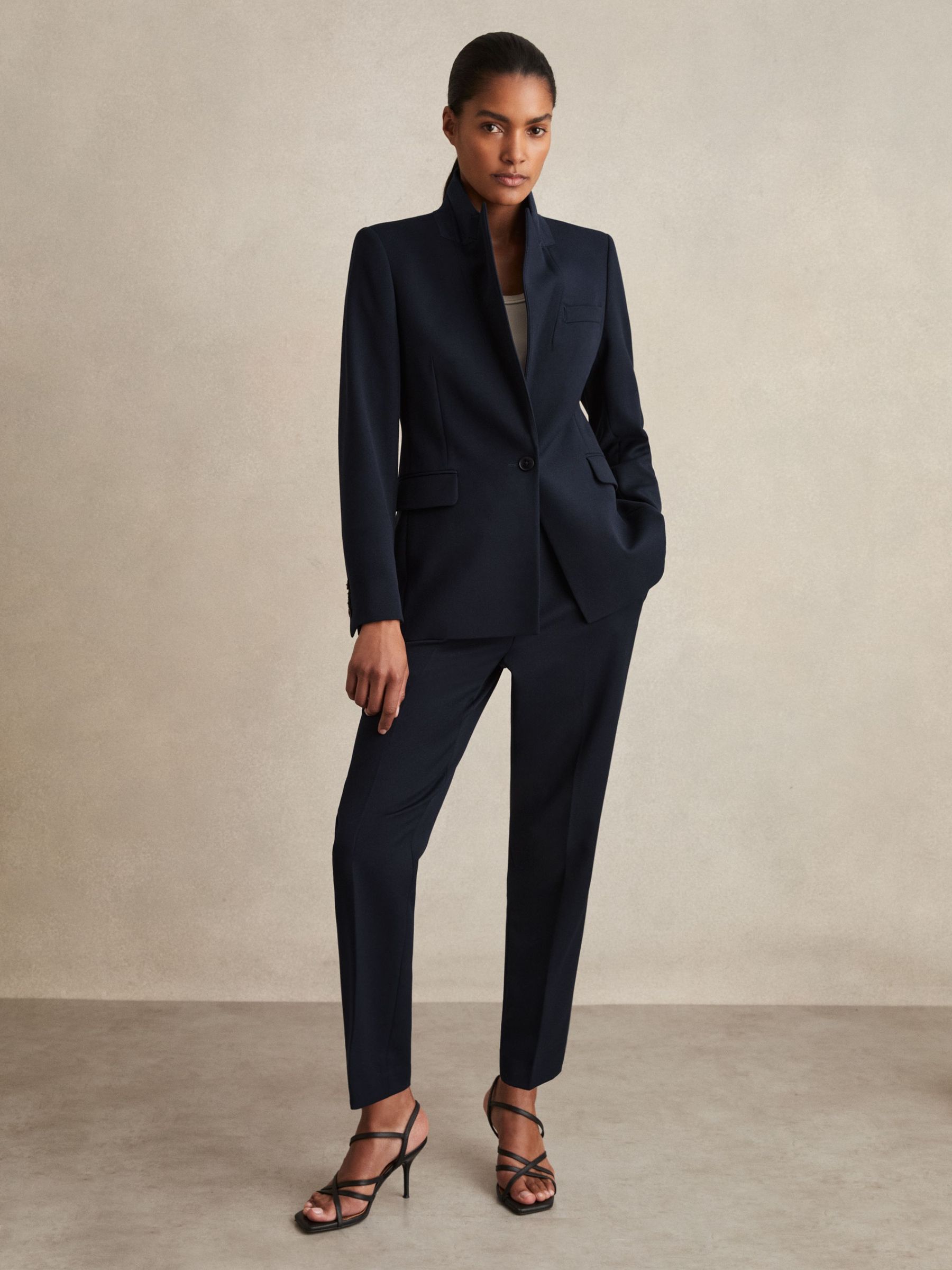Petite Slim Fit Suit Trousers in Navy (N74801) | US$160