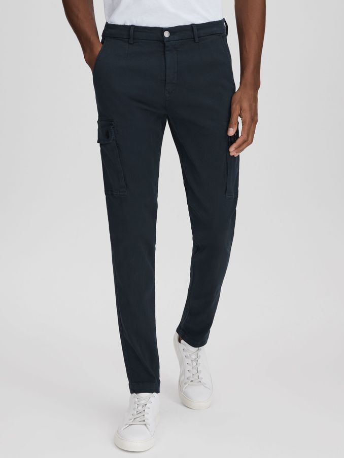 Slim Fit Cargo Trousers in Blue (N74808) | US$207