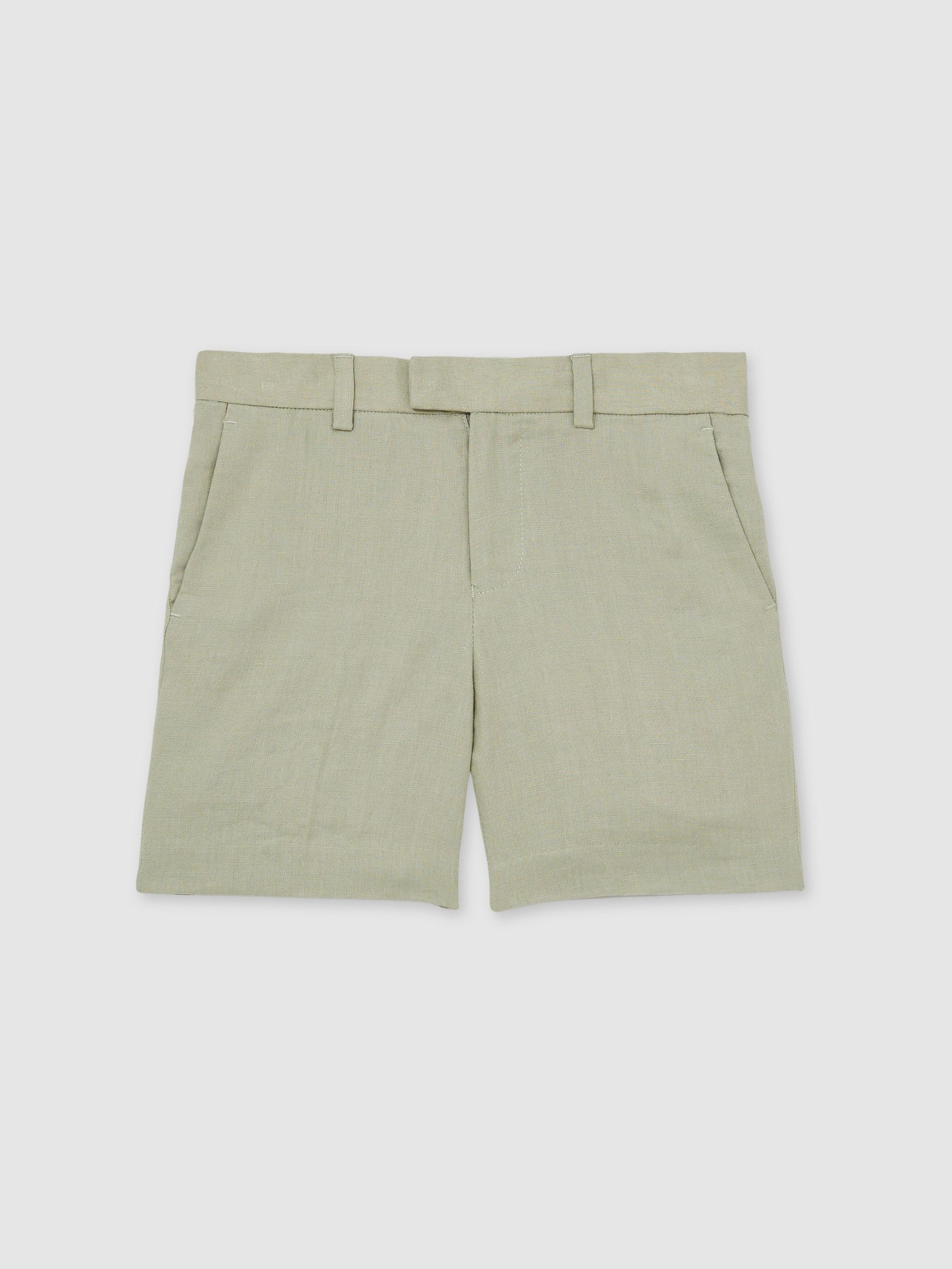 Teen Slim Fit Linen Adjustable Trousers in Apple (N76011) | $115