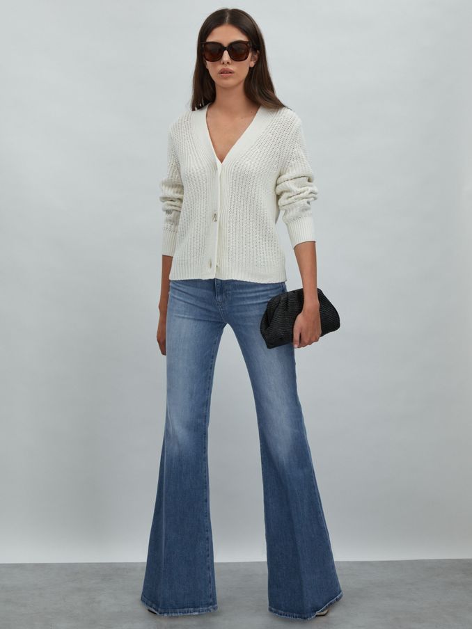 Paige Charlie Flare High Rise Jeans in Gabriella Blue (N76827) | US$250