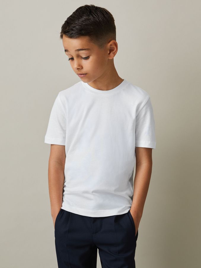 3-9 yrs Three Pack Of Crew-Neck T-Shirts in White (N77542) | US$35