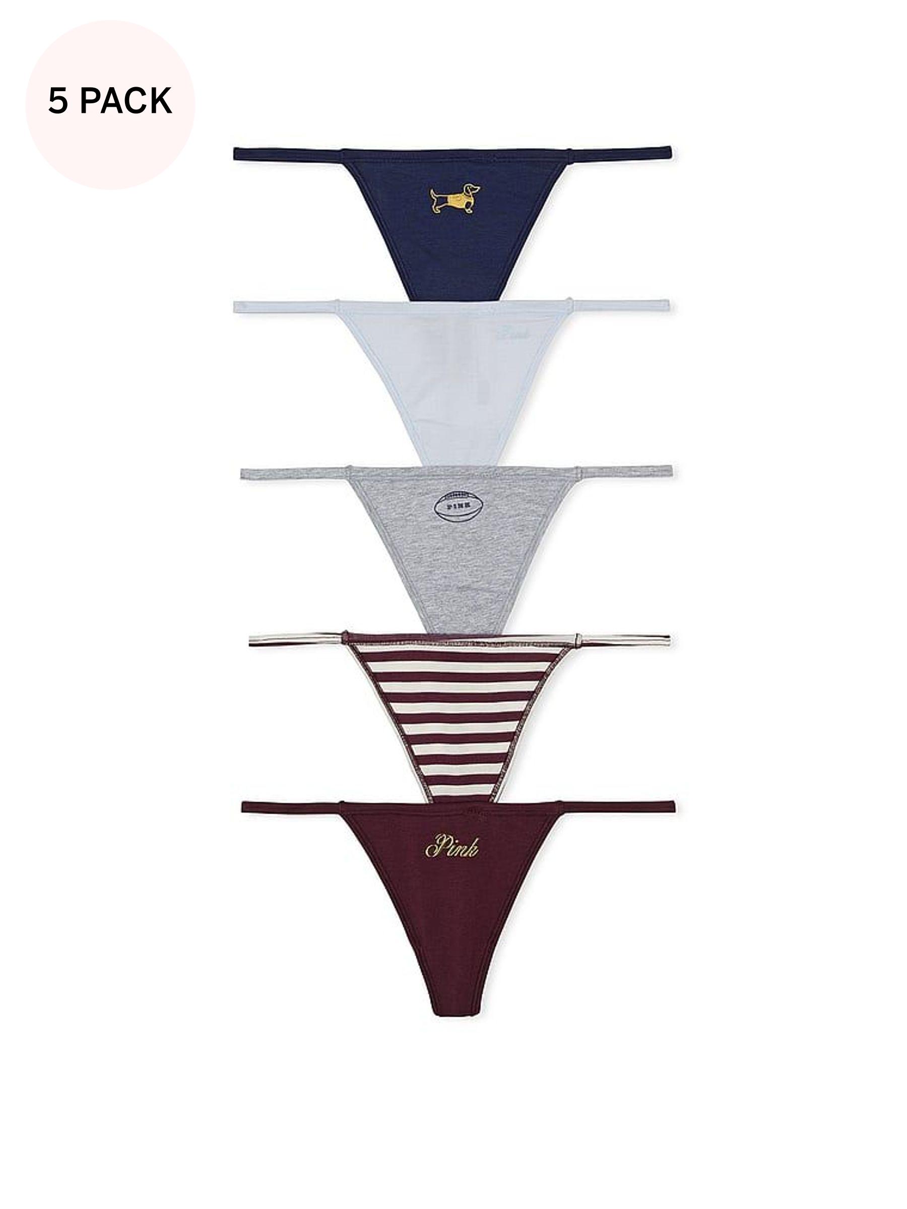 Navy/Blue/Grey/Stripe/Burgundy G String 5 Pack Knickers (N95028) | €31